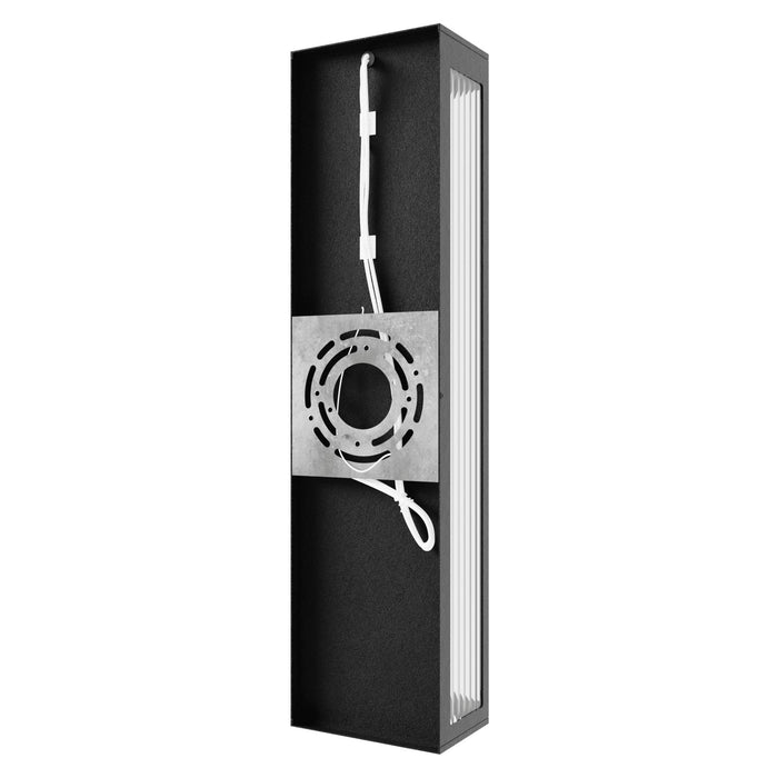 Outdoor Wall Light Avenue Lighting AV9903-BLK Avenue Outdoor 24"H 3000K LED Wall Sconce in Black/Ribbed Glass Avenue Lighting