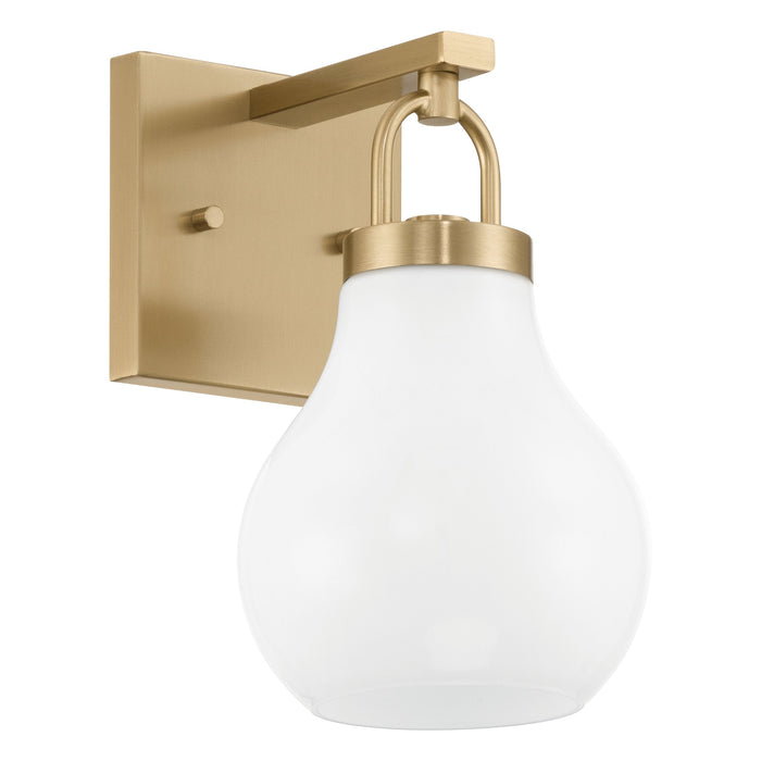 Vanity Light Thesis 207854A Mansfield 6 inch 1 light Champagne Gold Vanity Light with Opal Glass Shade THESIS