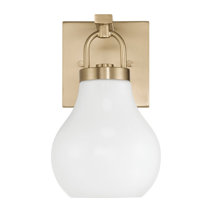 Vanity Light Thesis 207854A Mansfield 6 inch 1 light Champagne Gold Vanity Light with Opal Glass Shade THESIS