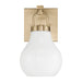 Vanity Light Thesis 207854A Mansfield 6 inch 1 light Champagne Gold Vanity Light with Opal Glass Shade THESIS