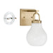Vanity Light Thesis 207854A Mansfield 6 inch 1 light Champagne Gold Vanity Light with Opal Glass Shade THESIS