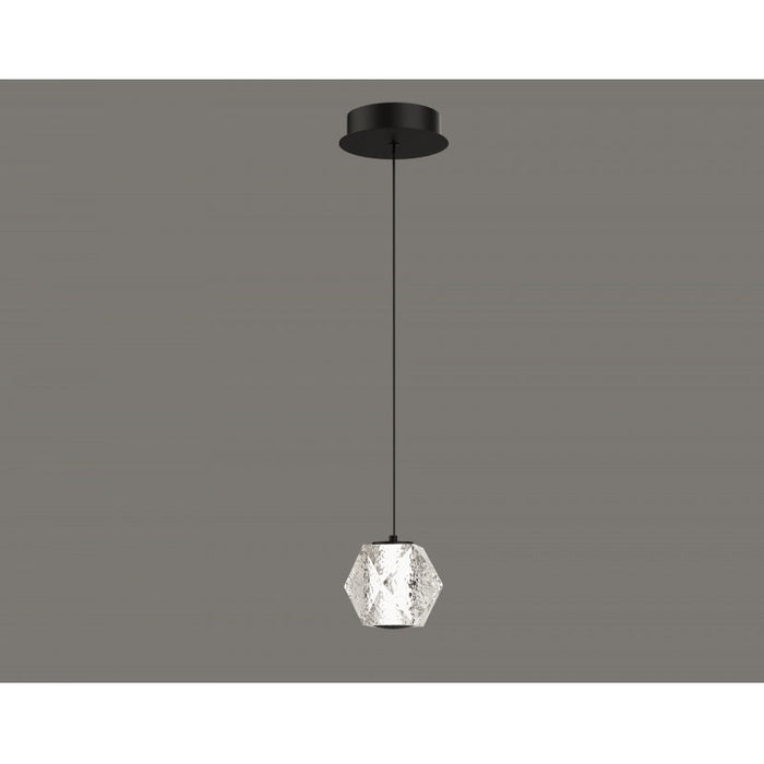 Pendant Light Avenue Lighting HF3901-BK Beluga 5"W Geometric LED mini Pendant in Black/Textured Acrylic Avenue Lighting
