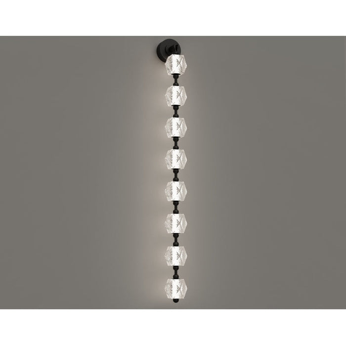 Wall Sconce Avenue Lighting HF3908-BK Beluga 8-Light 56"H LED Wall Sconce in Black/Textured Acrylic Avenue Lighting