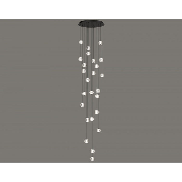 Multi-Light Pendant Avenue Lighting HF3925-BK Beluga 25-Light 30"W LED Pendant in Black/Textured Acrylic Avenue Lighting