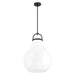 Pendant Light Thesis 207652A Mansfield 18 inch 1 light Matte Black Pendant Light with Opal Glass Shade THESIS