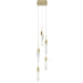 Multi-Light Pendant Avenue Lighting HF1900-5-AP-BB Aspen The Original Aspen 5-Light 12"W LED Pendant in Brushed Brass/Bubbled Crystals Avenue Lighting