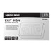 Exit Sign Nuvo 67-100 Green LED Exit Sign, 90min Ni-Cad backup, 120/277V, Single/Dual Face, Universal Mounting - White Finish Nuvo