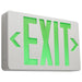 Exit Sign Nuvo 67-100 Green LED Exit Sign, 90min Ni-Cad backup, 120/277V, Single/Dual Face, Universal Mounting - White Finish Nuvo