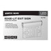 Exit Sign Nuvo 67-110 Green (Mirror) Edge Lit LED Exit Sign, 90min Ni-Cad backup, 120/277V, Dual Face, Top/Back/End Mount - Silver Finish Nuvo
