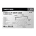 Exit Sign Nuvo 67-110 Green (Mirror) Edge Lit LED Exit Sign, 90min Ni-Cad backup, 120/277V, Dual Face, Top/Back/End Mount - Silver Finish Nuvo