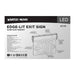 Exit Sign Nuvo 67-111 Red (Mirror) Edge Lit LED Exit Sign, 90min Ni-Cad backup, 120/277V, Dual Face, Top/Back/End Mount - Silver Finish Nuvo