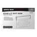 Exit Sign Nuvo 67-112 Green (Clear) Edge Lit LED Exit Sign, 90min Ni-Cad backup, 120/277V, Single Face, Top/Back/End Mount - Clear Finish Nuvo