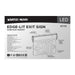 Exit Sign Nuvo 67-112 Green (Clear) Edge Lit LED Exit Sign, 90min Ni-Cad backup, 120/277V, Single Face, Top/Back/End Mount - Clear Finish Nuvo