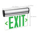 Exit Sign Nuvo 67-112 Green (Clear) Edge Lit LED Exit Sign, 90min Ni-Cad backup, 120/277V, Single Face, Top/Back/End Mount - Clear Finish Nuvo