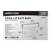 Exit Sign Nuvo 67-113 Red (Clear) Edge Lit LED Exit Sign, 90min Ni-Cad backup, 120/277V, Single Face, Top/Back/End Mount - Clear Finish Nuvo