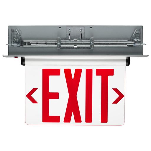 Exit Sign Nuvo 67-114 Red (Clear) Edge Lit LED Exit Sign - 3.14 Watts - Single Face - 120V/277 Volts - Clear Finish Nuvo