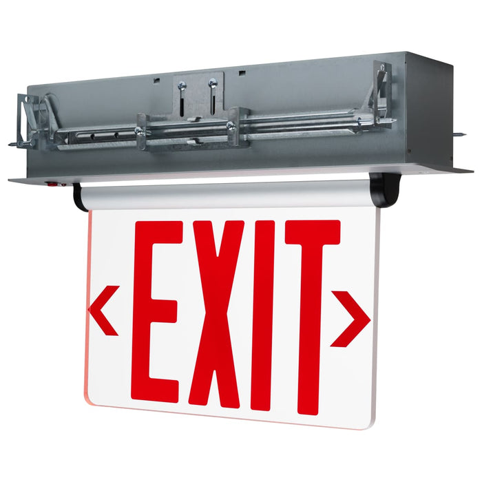 Exit Sign Nuvo 67-114 Red (Clear) Edge Lit LED Exit Sign - 3.14 Watts - Single Face - 120V/277 Volts - Clear Finish Nuvo