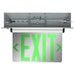 Exit Sign Nuvo 67-115 Green (Mirror) Edge Lit LED Exit Sign - 2.94 Watts - Dual Face - 120V/277 Volt - Silver Finish Nuvo