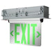 Exit Sign Nuvo 67-115 Green (Mirror) Edge Lit LED Exit Sign - 2.94 Watts - Dual Face - 120V/277 Volt - Silver Finish Nuvo