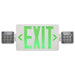 Exit Sign Nuvo 67-120 Combination Green Exit Sign/Emergency Light, 90min Ni-Cad backup, 120/277V, Dual Head, Single/Dual Face, Universal Mounting - White Finish Nuvo