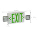 Exit Sign Nuvo 67-120 Combination Green Exit Sign/Emergency Light, 90min Ni-Cad backup, 120/277V, Dual Head, Single/Dual Face, Universal Mounting - White Finish Nuvo