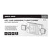 Exit Sign Nuvo 67-121 Combination Red Exit Sign/Emergency Light, 90min Ni-Cad backup, 120/277V, Dual Head, Single/Dual Face, Universal Mounting - White Finish Nuvo