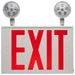 Exit Sign Nuvo 67-123 Combination Red Exit Sign/Emergency Light, 90min Ni-Cad backup, 120-277V, Dual Head, Single/Dual Face, Universal Mounting, Steel/NYC - White Finish Nuvo