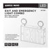 Exit Sign Nuvo 67-123 Combination Red Exit Sign/Emergency Light, 90min Ni-Cad backup, 120-277V, Dual Head, Single/Dual Face, Universal Mounting, Steel/NYC - White Finish Nuvo