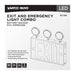 Exit Sign Nuvo 67-124 Combination Red Exit Sign/Emergency Light, 90min Ni-Cad backup, 120/277V, Tri Head, Single/Dual Face, Universal Mounting, Steel/NYC - White Finish Nuvo