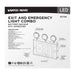 Exit Sign Nuvo 67-124 Combination Red Exit Sign/Emergency Light, 90min Ni-Cad backup, 120/277V, Tri Head, Single/Dual Face, Universal Mounting, Steel/NYC - White Finish Nuvo