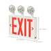Exit Sign Nuvo 67-124 Combination Red Exit Sign/Emergency Light, 90min Ni-Cad backup, 120/277V, Tri Head, Single/Dual Face, Universal Mounting, Steel/NYC - White Finish Nuvo