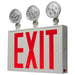 Exit Sign Nuvo 67-124 Combination Red Exit Sign/Emergency Light, 90min Ni-Cad backup, 120/277V, Tri Head, Single/Dual Face, Universal Mounting, Steel/NYC - White Finish Nuvo