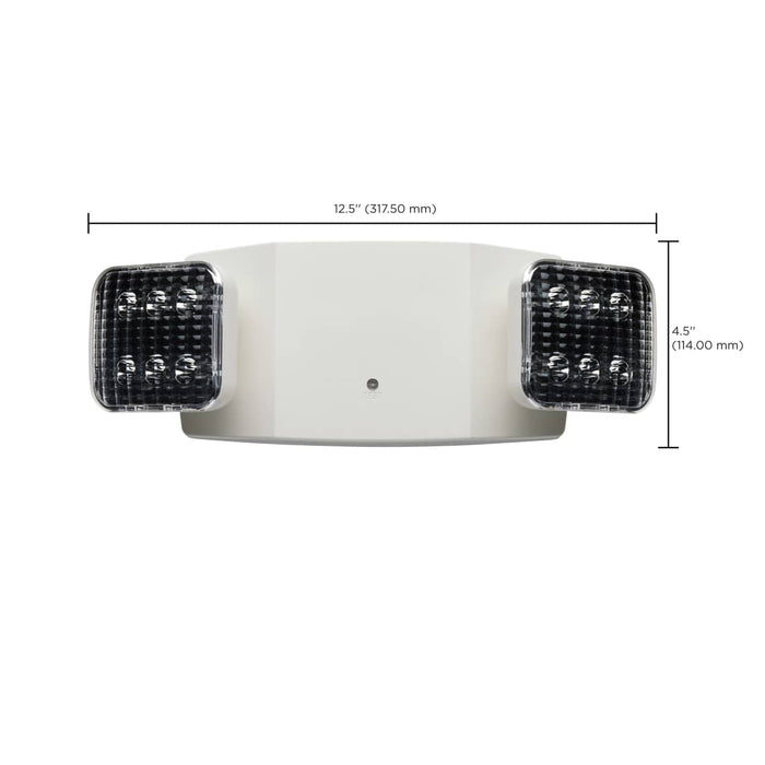 Emergency Light Nuvo 67-130 Emergency Light, 90min Ni-Cad backup, 120/277V, Dual Head, Universal Mounting - White Finish Nuvo