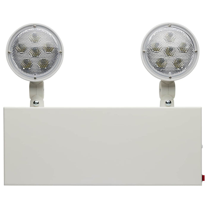 Emergency Light Nuvo 67-132 Emergency Light, 90min Ni-Cad backup, 120-277V, Dual Head, Universal Mounting, Steel/NYC - White Finish Nuvo