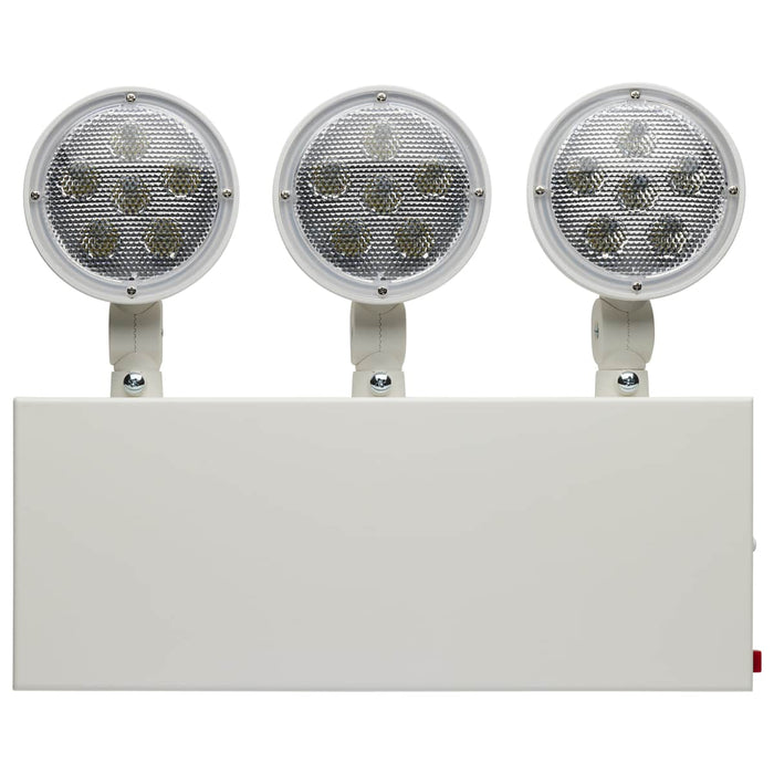 Emergency Light Nuvo 67-133 Emergency Light, 90min Ni-Cad backup, 120/277V, Tri Head, Universal Mounting, Steel/NYC - White Finish Nuvo