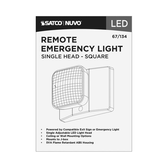 Emergency Light Nuvo 67-134 Remote Emergency Light, Low-Voltage Backup, Single Head - White Finish Nuvo