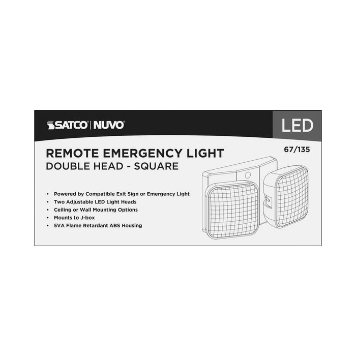 Emergency Light Nuvo 67-135 Remote Emergency Light, Low-Voltage Backup, Dual Head - White Finish Nuvo