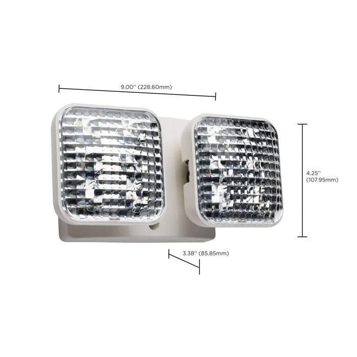 Emergency Light Nuvo 67-135 Remote Emergency Light, Low-Voltage Backup, Dual Head - White Finish Nuvo