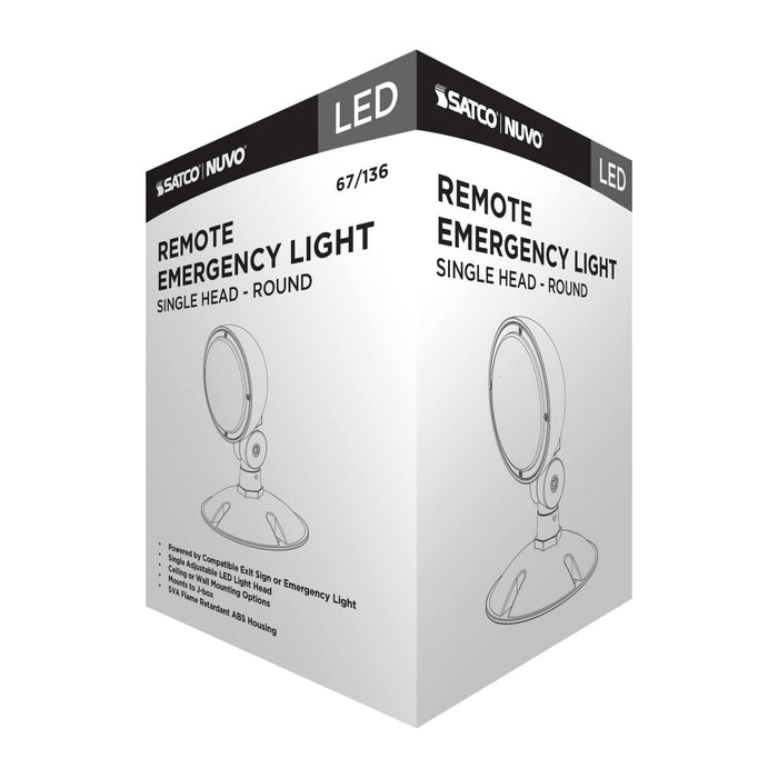 Emergency Light Nuvo 67-136 Remote Emergency Light, Low-Voltage Backup, Single Head, White Finish, Wet Location Rated Nuvo