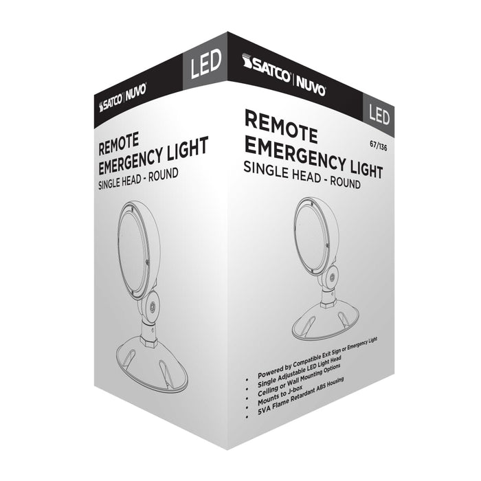 Emergency Light Nuvo 67-136 Remote Emergency Light, Low-Voltage Backup, Single Head, White Finish, Wet Location Rated Nuvo