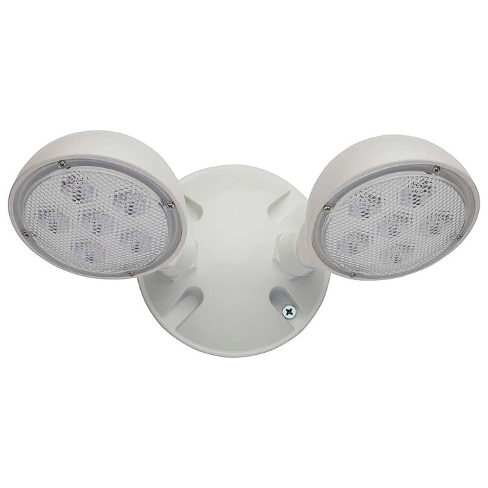 Emergency Light Nuvo 67-137 Remote Emergency Light - Low-Voltage Backup - Double Head, White Finish, Wet Location Rated Nuvo