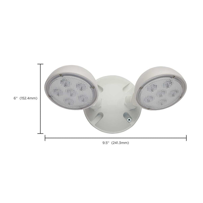 Emergency Light Nuvo 67-137 Remote Emergency Light - Low-Voltage Backup - Double Head, White Finish, Wet Location Rated Nuvo