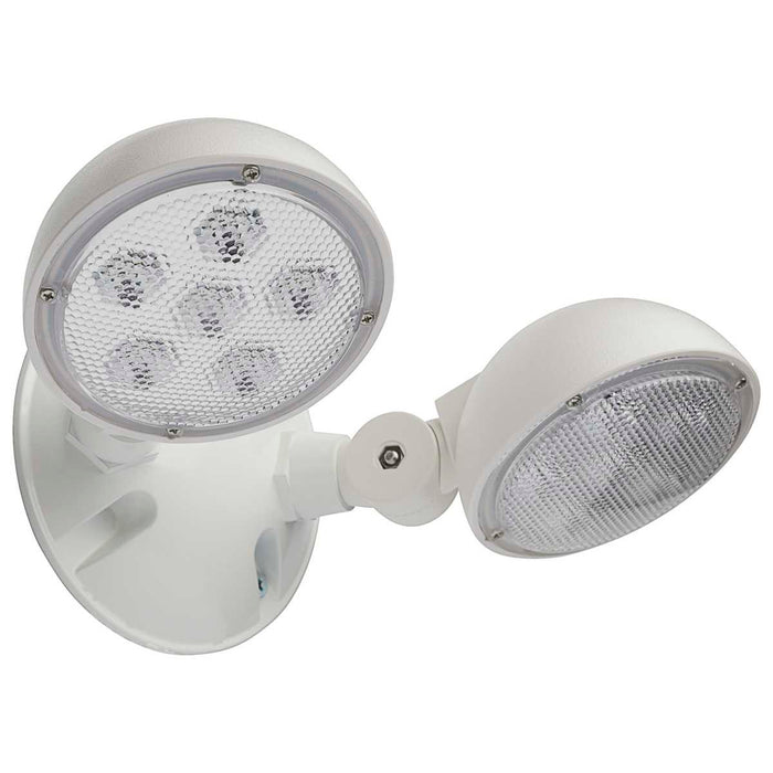 Emergency Light Nuvo 67-137 Remote Emergency Light - Low-Voltage Backup - Double Head, White Finish, Wet Location Rated Nuvo