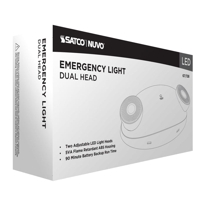 Emergency Light Nuvo 67-138 Emergency Light - Dual Head - 120/277 Volts - White Finish Nuvo