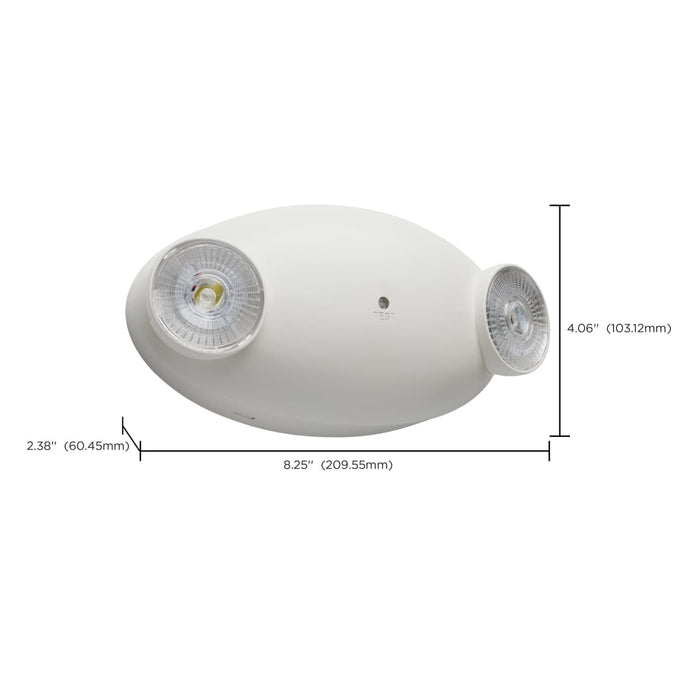 Emergency Light Nuvo 67-138 Emergency Light - Dual Head - 120/277 Volts - White Finish Nuvo