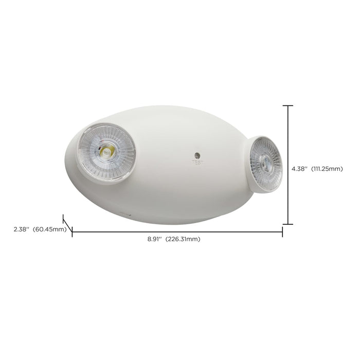Emergency Light Nuvo 67-139 Emergency Light - Dual Head - 120/277 Volts - White Finish - Remote Compatible Nuvo