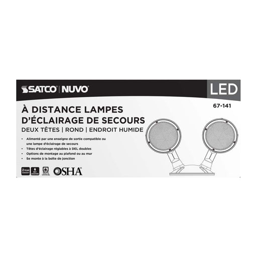 Emergency Light Satco 67-141 Remote Emergency Light - Weatherproof Low Power Dual Head - 3-12V 1.5W - White Finish Satco