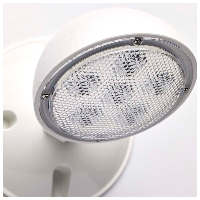 Emergency Light Satco 67-142 Remote Emergency Light - 0.75 Watt - Weatherproof Low Power Single Head - White Finish - 3.6 Volt Satco