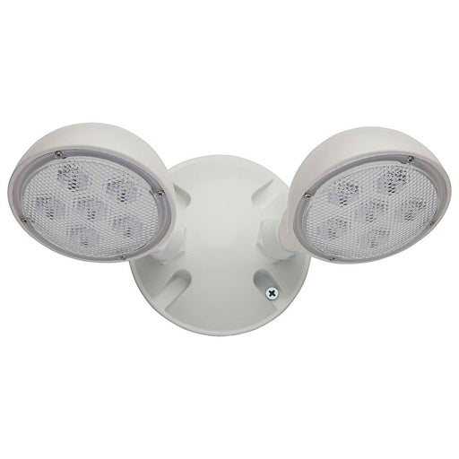 Emergency Light Satco 67-143 Remote Emergency Light - 1.5 Watt - Weatherproof Low Power Dual Head - White Finish - 3.6 Volt Satco