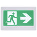Exit Sign Satco 67-500 Running Man Green Exit Sign - 120-347V - 2HR backup - Single/Dual Face - Universal Mounting - Thermoplastic - White Finish Satco